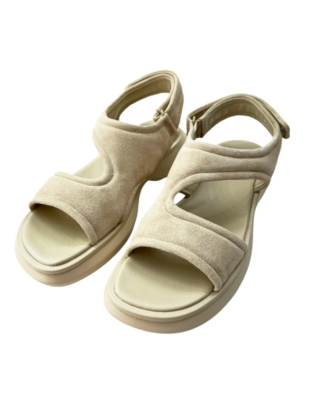 NWOT Vince Fresca Suede Strappy Sandal Moonlight Beige Women's Size 7.5M